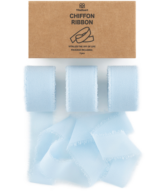 Chiffon Silk Ribbon 1" x 21 Yd (Light Blue)