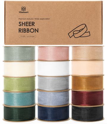 Organza Sheer Ribbons Set 1" x 150 Yd (Mixed Color)