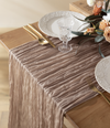 Cheesecloth Table Runner Gauze Boho Rustic 35 x 120 Inches (Coffee)