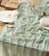 Cheesecloth Table Runner 35 x 120 Inches (Sage Green)