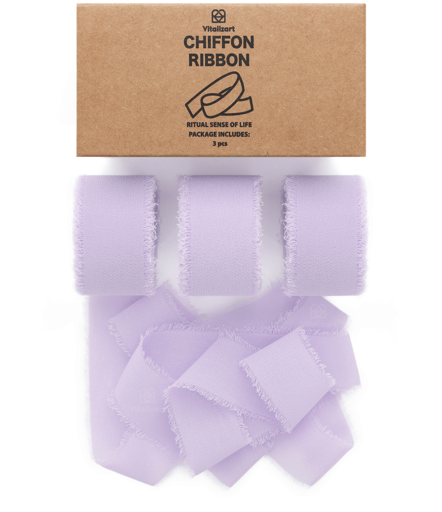 Chiffon Silk Ribbon 1" x 21 Yd (Lavender)