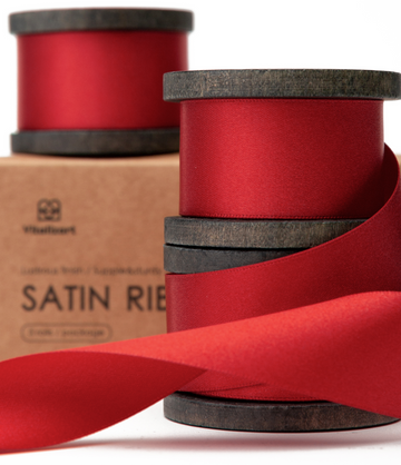 Double Faced Silk Like Satin Ribbon 1" x 21Yd (Red)