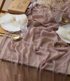 Cheesecloth Table Runner 35 x 120 Inches (Rose Taupe)