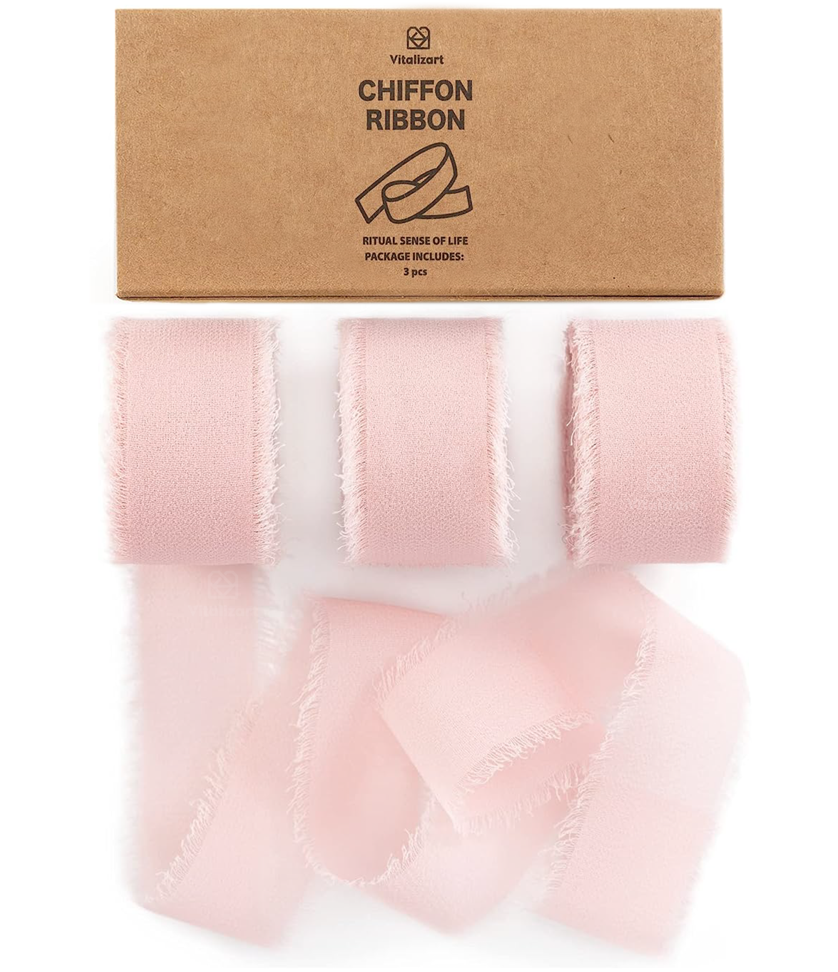 Chiffon Silk Ribbon 1" x 21 Yd (Blush Pink)