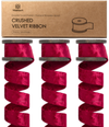 Deluxe Velvet Ribbon Set With Wooden Spool 1" x 9Yd (Red)