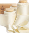 Silk Satin Ribbon with Wooden Spool 1.5” x 15 Yd (Ivory White)