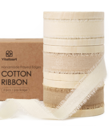 Cotton Ribbon Handmade Fringe 5/8" x 21 Yd (Nude & Beige)