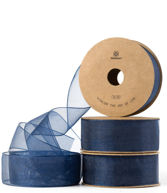 Organza Sheer Ribbon 1“ x 30 Yd  (Navy Blue)