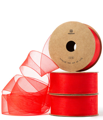 Organza Sheer Ribbon 1“ x 30 Yd  (Red)