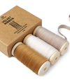 Velvet Ribbon With Wooden Spool 3/8" x 15 Yd (Khaki Ivory & Nude)