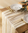 Cheesecloth Table Runner Gauze Boho Rustic 35 x 120 Inches (Cream White)