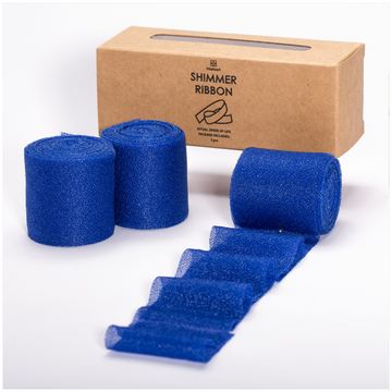 Tulle Fabric Shimmer Ribbon 1.5" x 15 Yd (Blue)