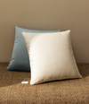 Velvet Throw Pillow Covers 18" x 18" Set (Dusty Blue & Nude)