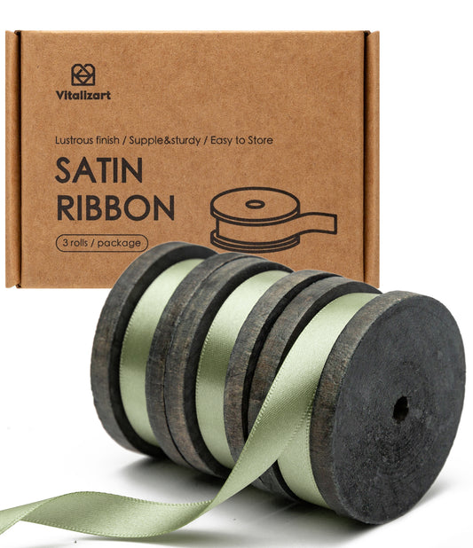 Double Faced Satin Ribbon 3/8" x 21 Yd (Dusty Green)