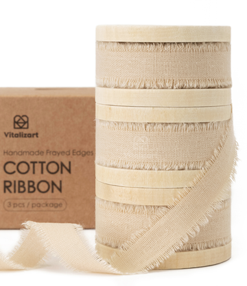 Cotton Ribbon Handmade Fringe 5/8" x 21 Yd (Light Nude)