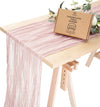 Cheesecloth Table Runner Gauze Boho Rustic 35 x 120 Inches (Rose)