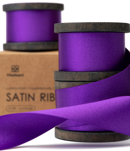 Double Faced Silk Like Satin Ribbon 1" x 21Yd (Purple)