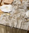 Cheesecloth Table Runner 35 x 120 Inches (Plaza Taupe)