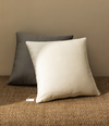 Velvet Throw Pillow Covers 18" x 18" Set (Cream White & Grey)