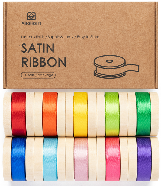 Double Faced Satin Ribbon 3/8" x 30 Yd (Rainbow Colors)