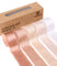 Frayed Fringe Silk Satin Ribbon 1" x 30 Yard (Nude & White)