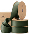 Double Faced Velvet Ribbon Set 1" x 15 Yd (Dark Green)