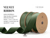 Double Faced Velvet Ribbon Set 1" x 15 Yd (Dark Green)