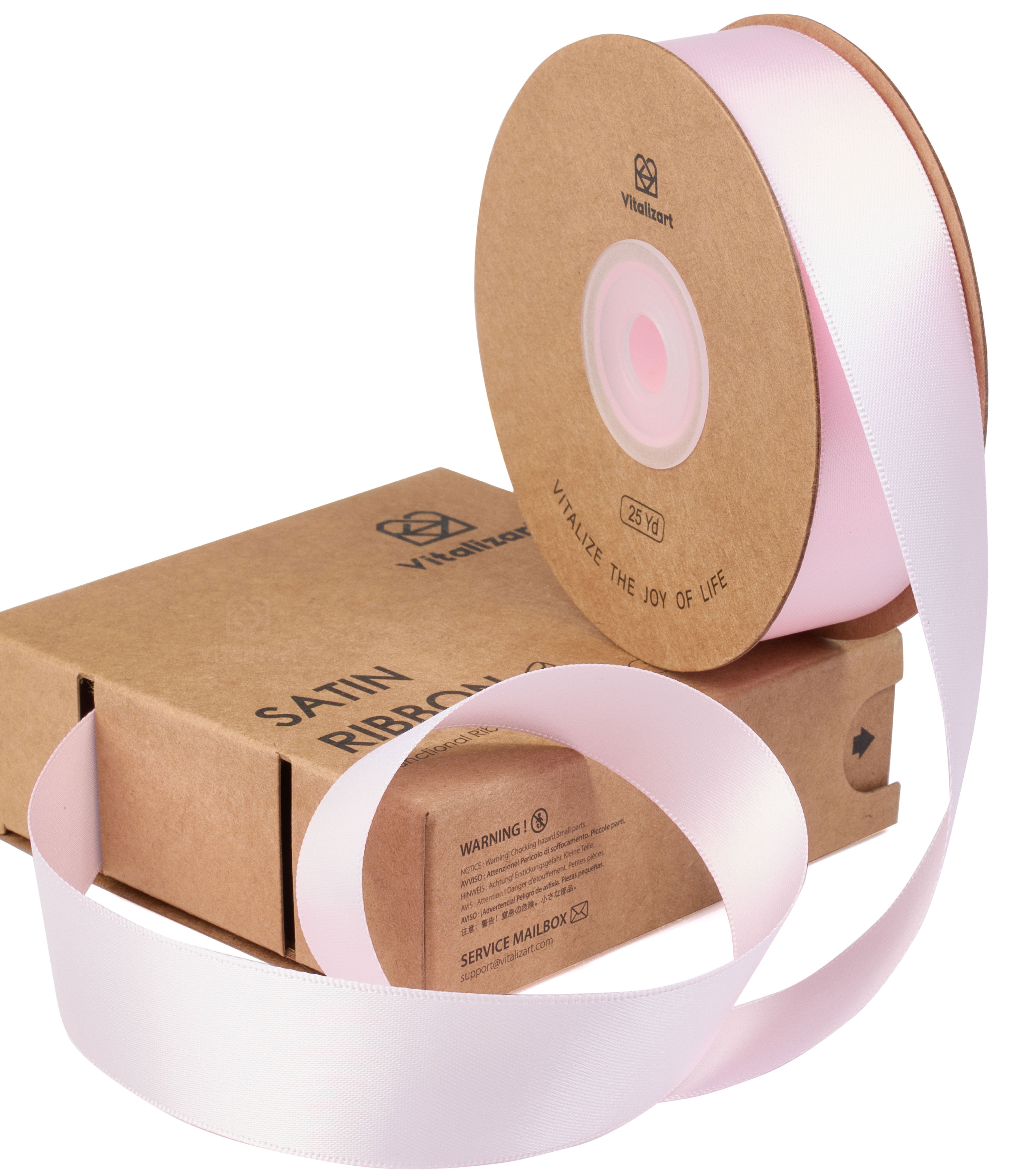 Double Face Functional Satin Ribbon 1" x 25Yd (Light Pink)