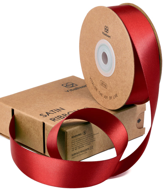 Double Face Functional Satin Ribbon 1" x 25Yd (Red)