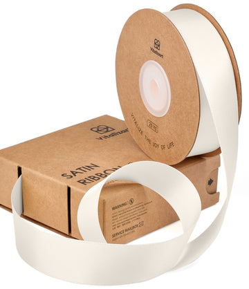 Double Face Functional Satin Ribbon 1" x 25Yd (Cream)