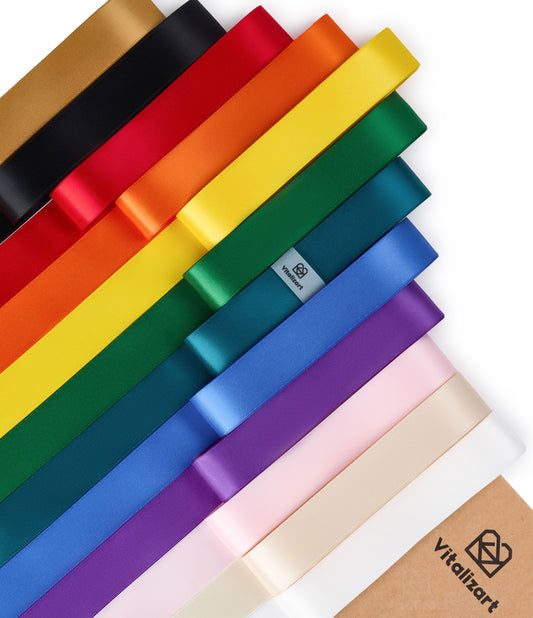 Double Face Satin Ribbon 1" x 36Yd (Rainbow Ribbon 36Yd)