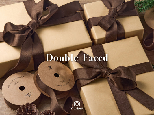 Double Faced Velvet Ribbon Set 1" x 15 Yd (Brown)