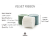 Frayed Fringe Velvet Ribbon 1.5" x 6 Yd (Ivory & Dusty Green & Dusty Blue)