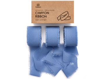 Chiffon Silk Ribbon 1" x 21 Yd (Dusty Blue 2)