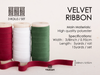 Velvet Ribbon With Wooden Spool 3/8" x 15 Yd (Red Green & White)