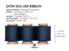 Silk Satin Ribbon with Wooden Spool 1.5" x 15 Yd (Navy Blue)