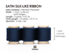 Silk Satin Ribbon With Wooden Spool 1" x 15 Yd (Navy Blue)