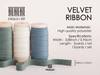 Velvet Ribbon With Wooden Spool 3/8" x 15 Yd (Dusty Blue Ivory & Dusty Green)