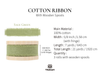 Cotton Ribbon Handmade Fringe 5/8" x 21 Yd (Sage Green)