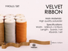 Velvet Ribbon With Wooden Spool 3/8" x 45 Yd (Mixed Color)