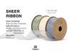 Organza Sheer Ribbon 1“ x 30 Yd  (Cream White Blue & Green)