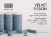 Velvet Ribbon With Wooden Spool 3/8" x 15 Yd (Dusty Blue)