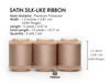 Silk Satin Ribbon with Wooden Spool 1.5” x 15 Yd (Champagne)