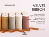 Velvet Ribbon With Wooden Spool 3/8" x 75 Yd (Mixed Color)