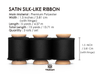 Silk Satin Ribbon with Wooden Spool 1.5” x 15 Yd (Black)