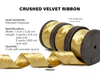 Deluxe Velvet Ribbon Set With Wooden Spool 1" x 9Yd (Gold)