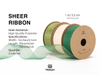 Organza Sheer Ribbon 1“ x 30 Yd  (Green & Cream)