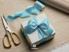 Silk Satin Ribbon with Wooden Spool 1.5” x 15 Yd (Baby Blue)