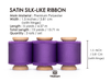 Silk Satin Ribbon with Wooden Spool 1.5” x 15 Yd (Purple)