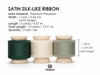 Silk Satin Ribbon With Wooden Spool 1" x 15 Yd (Green & Cream)